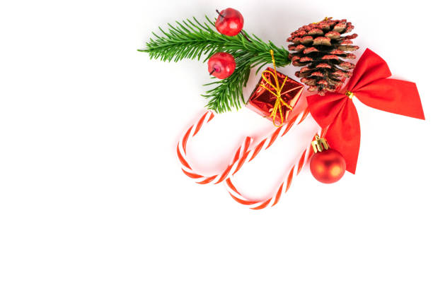 istock New Years Background. Christmas decoration isolated on white. Xm 1195050452