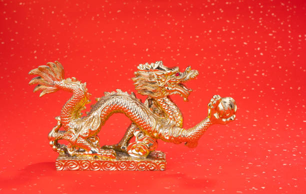 istock New year decoration with dragon art 1195051071