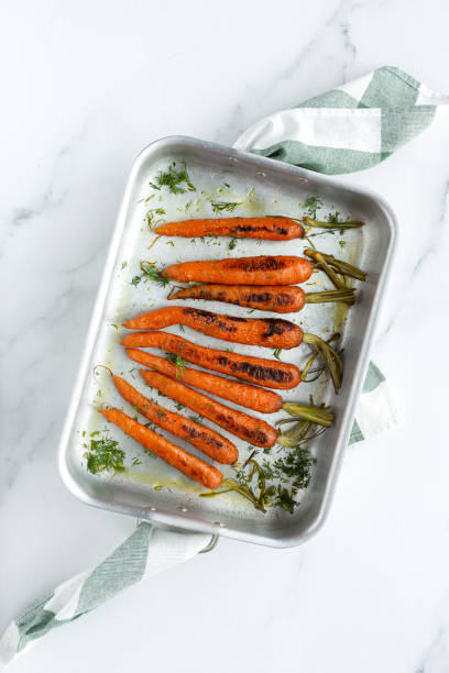 istock Delicious roasted carrots from above 1195053612