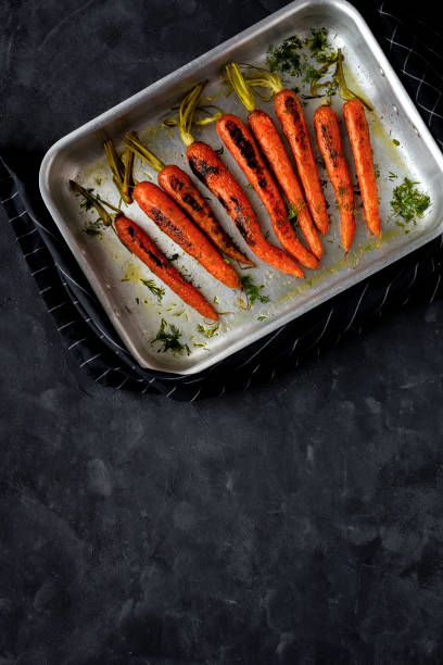 istock Delicious roasted carrots from above 1195053921