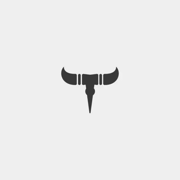 Vector illustration of horn bull attorney vector icon design