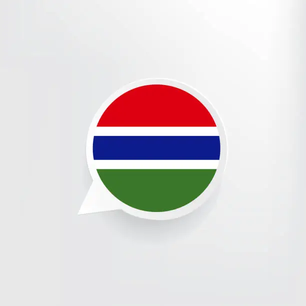 Vector illustration of Gambia Flag Speech Bubble