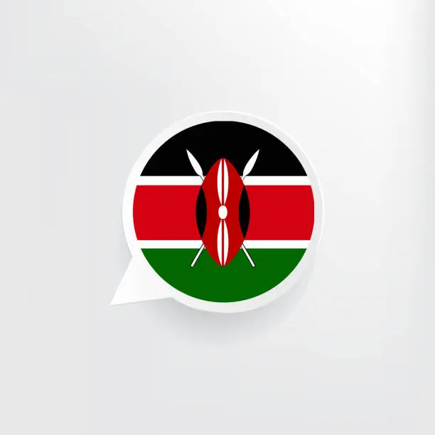 Vector illustration of Kenya Flag Speech Bubble