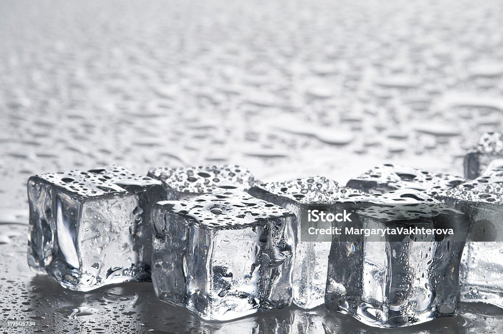 Wet ice cubes objects  Close-up Stock Photo