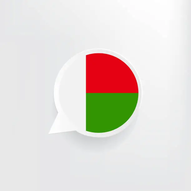 Vector illustration of Madagascar Flag Speech Bubble