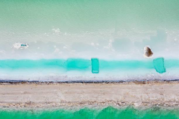 istock Spectacular Dead Sea minerals aerial view 1195064422