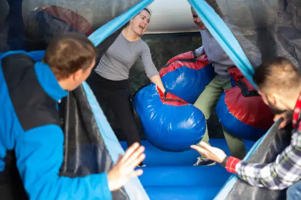 Photo of Women boxing on inflatable ring