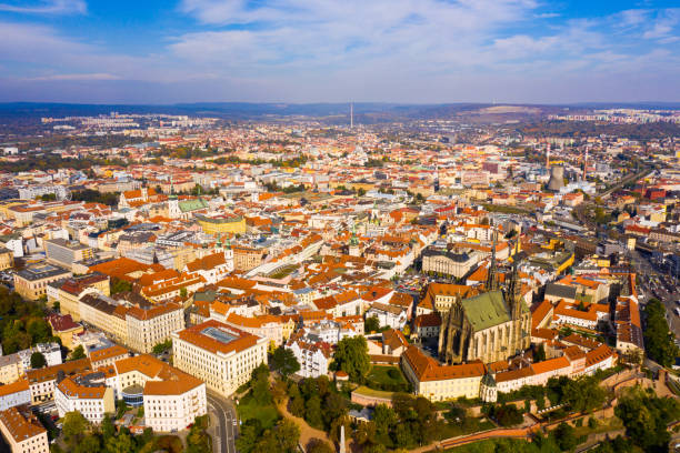 istock View from drone of Brno 1195070411