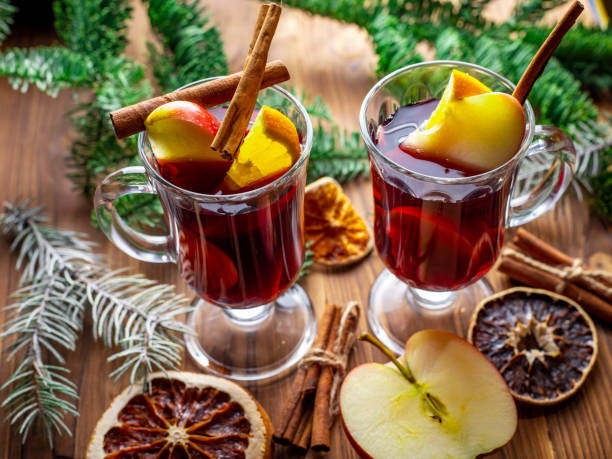istock Christmas mulled wine. New year background. Fresh drink. 1195072202