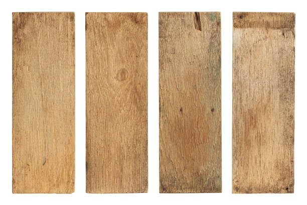 istock Wood plank weathered damaged set 1195074211