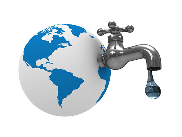istock Water stocks on earth. Isolated 3D image 119507483