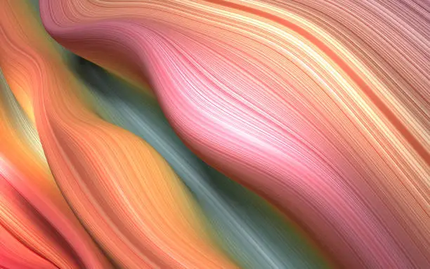 Photo of abstract gradient background - rainbow - like fabric - 3d rendering