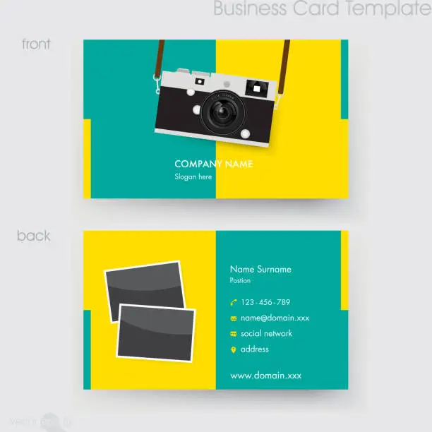 Vector illustration of Photographer Business card template