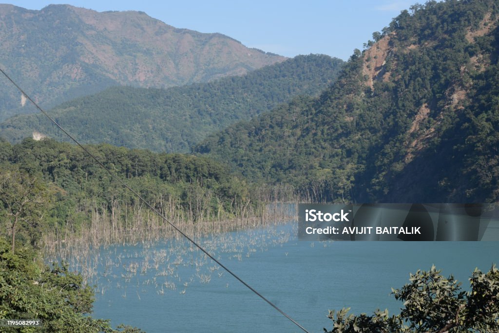 Beautiful lake of himalaya on the way to sikkim,India himalayan high altitude blue fresh water lake near sevok ,Darjeeling,west bengal, India Animal Stock Photo