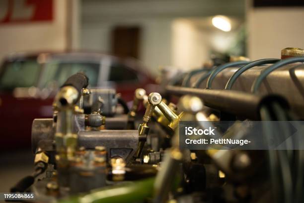 Motor Cylinder Head Engine Repair Old Vintage Renovated Stock Photo - Download Image Now