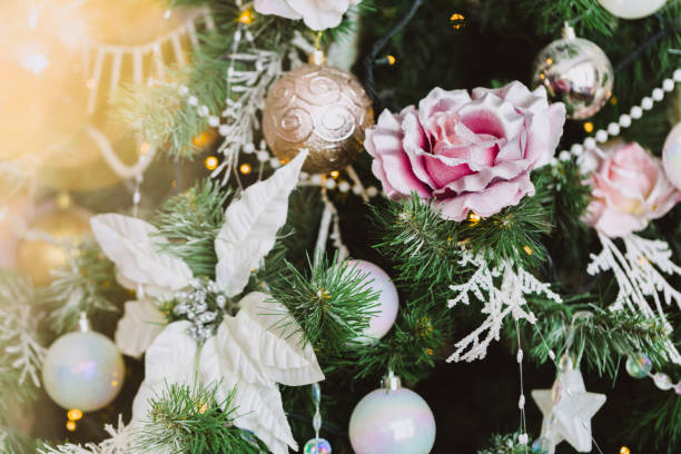 istock Christmas and New Year decorations with lights. Concept and background 2020. 1195086249