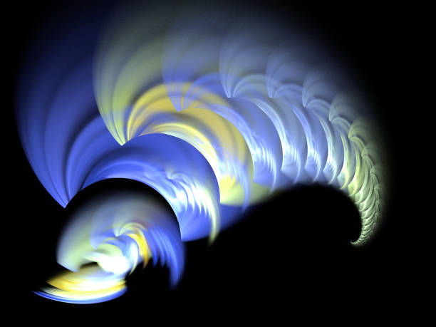 istock Abstract illustration of a fractal spiral pattern on black background 1195089256