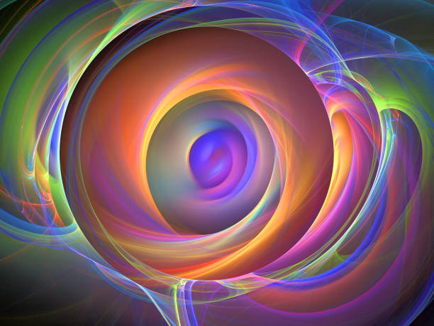 istock Abstract illustration of a fractal pattern on black background 1195090458