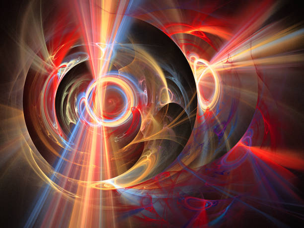 istock Abstract illustration of a fractal pattern on black background 1195090513
