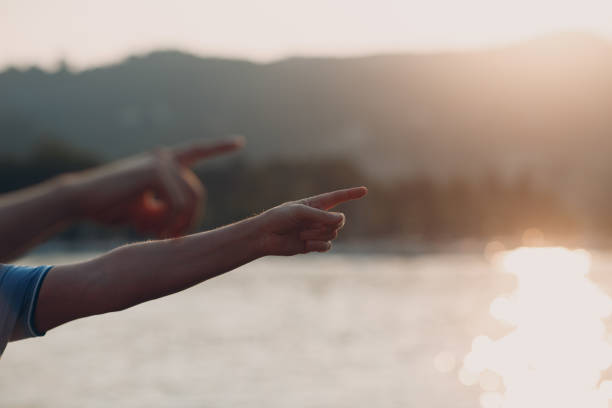 istock Male hand shows forefinger forward close up 1195092797