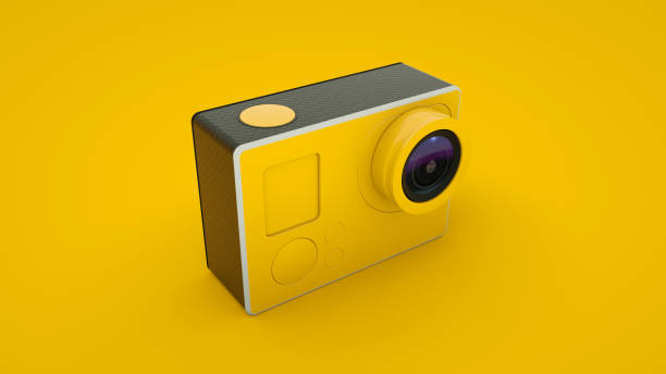 istock Yellow Action Camera isolated. 3D illustration 1195093472