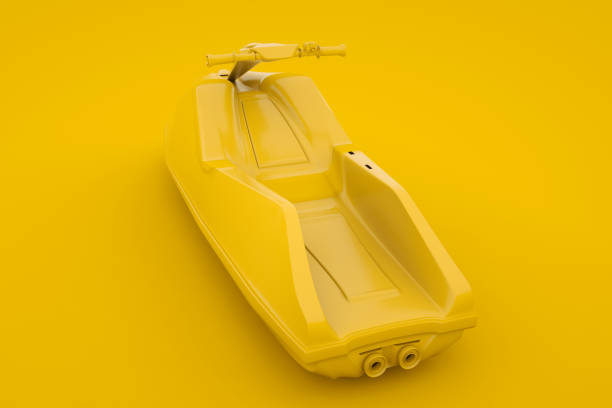 istock 3D rendering of a Water Scooter isolated on yellow background 1195093527