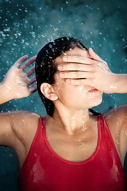 istock Girl in water droplets 119509603
