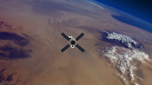 GPS or Weather Satellite orbiting Earth