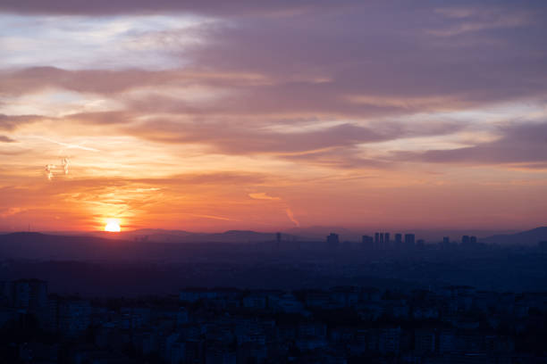 Sunrise in Istanbul in early winter.