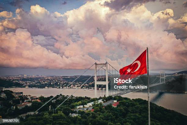 Dusk In Bosporus Stock Photo - Download Image Now - Istanbul, Turkish Flag, Bosphorus