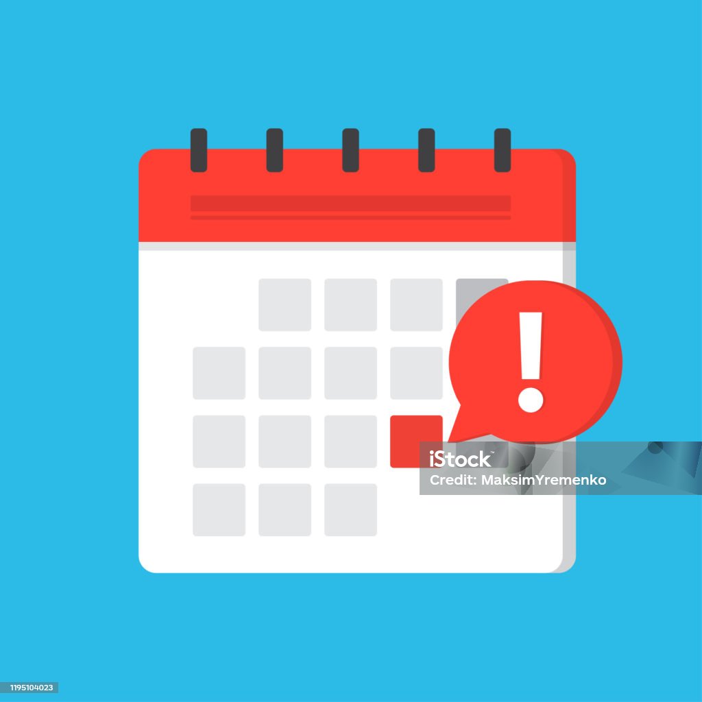 Kalender deadline eller meddelande om händelsepåminnelse - Royaltyfri Kalender vektorgrafik