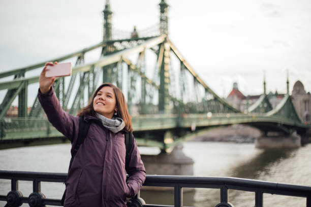 istock Tourist woman in Budapest 1195105134