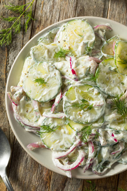 istock Homemade Greek Yogurt Cucumber Salad 1195111073