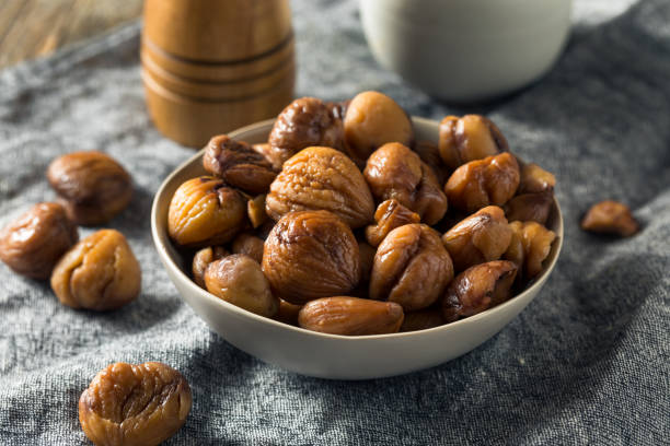istock Organic Shelled Roasted Chestnuts 1195112277