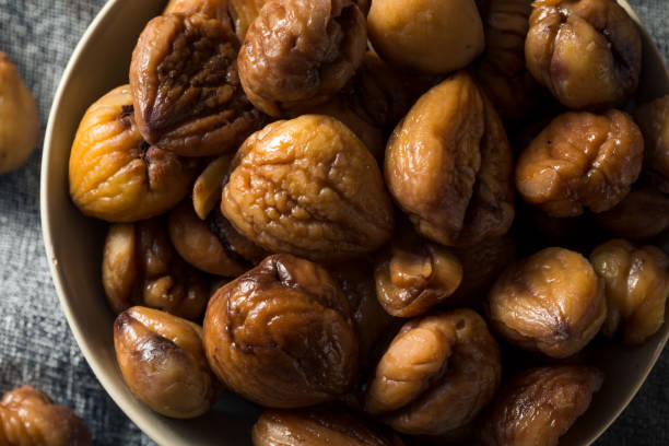 istock Organic Shelled Roasted Chestnuts 1195112308