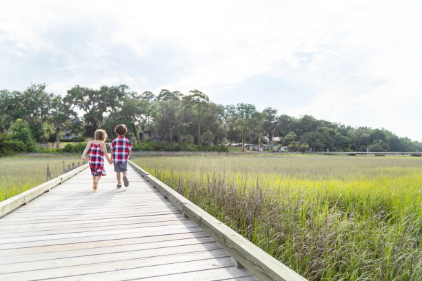 istock Children Holding Hands and Walking Outdoors 1195113452
