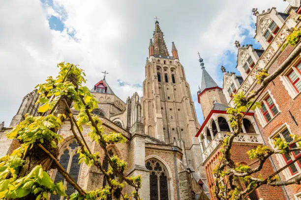 Photo of Church of Our Lady, cathedral towers, Bruges, Belgium