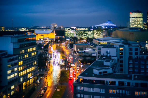 istock Cityscape Berlin, Potsdamer Street - high angle view at night 1195115317