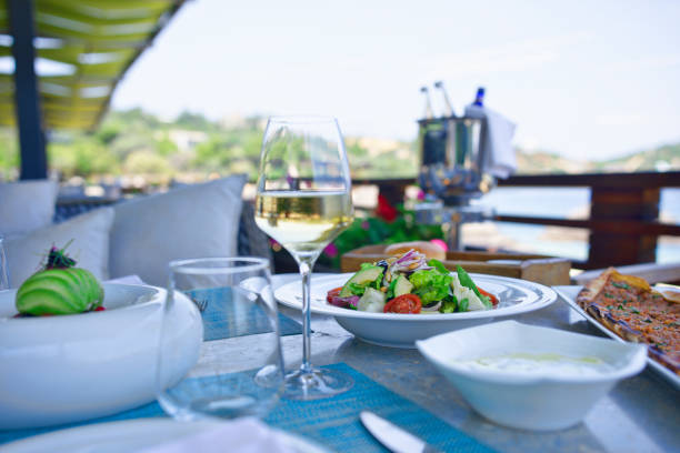 istock Dinner tables near the sea 1195119839