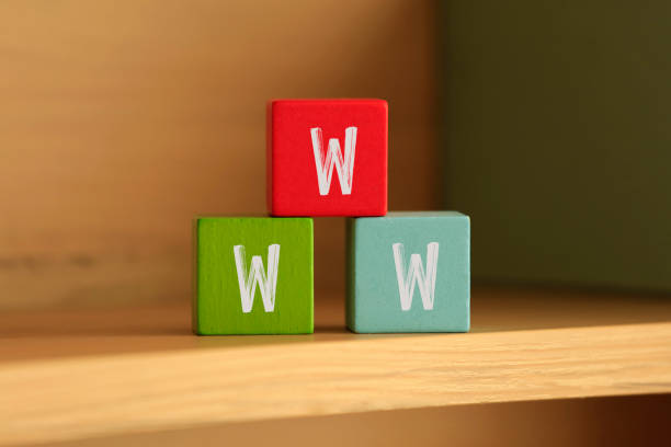 Close-Up Of www Text On Toy Blocks
