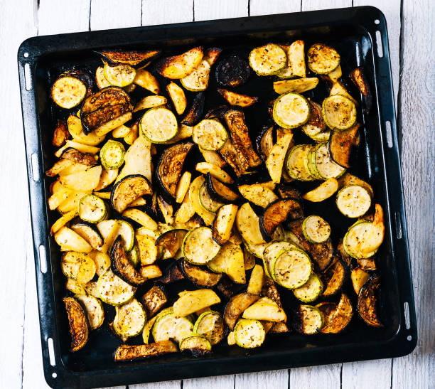 istock Hot baked potatoes, pumpkins and eggplants 1195123638