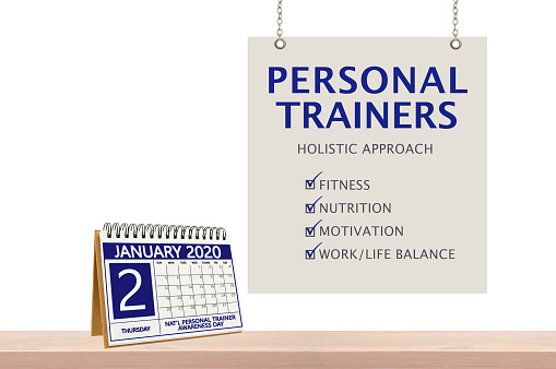 Physical Trainers Holistic Approach National Physical Trainers Awareness Day 2 January 2020 Calendar  white background