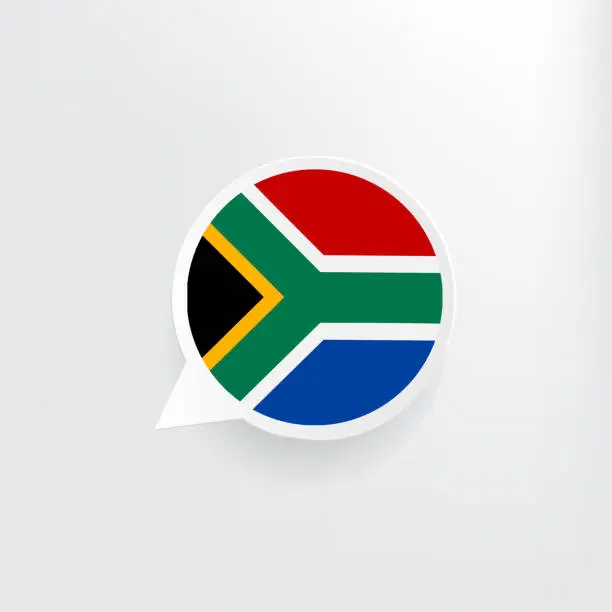 Vector illustration of South Africa Flag Speech Bubble