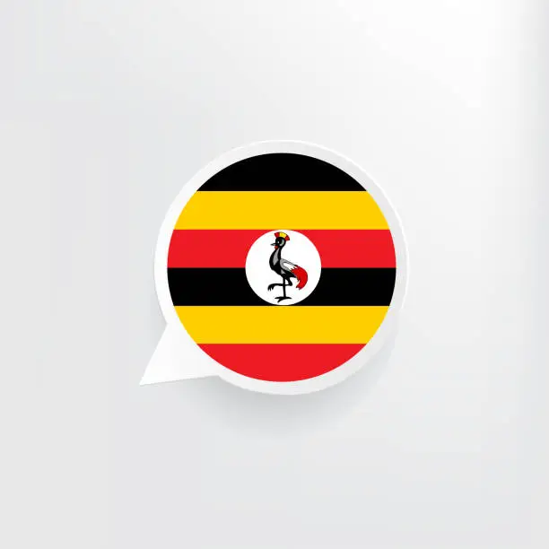 Vector illustration of Uganda Flag Speech Bubble