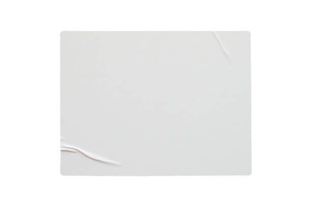 Paper sticker label isolated on white background