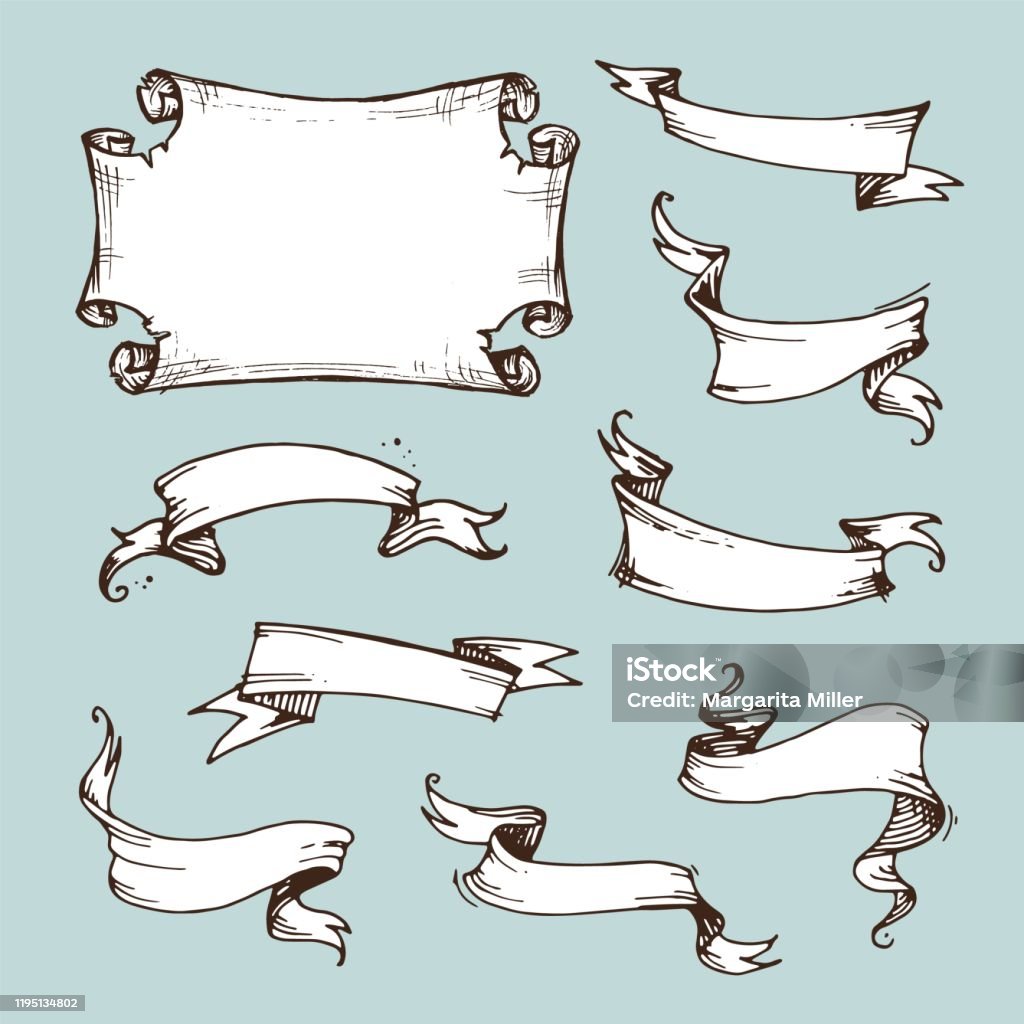 Bộ Ruy Băng Và Đồ Hình Cổ Điển Cho Các Dòng Chữ Các Biểu Ngữ Vẽ ...