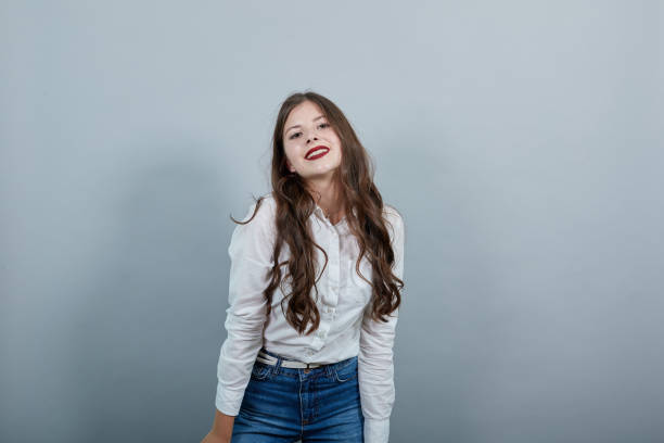istock Cheerful caucasian woman looking at camera, smiling. 1195135897