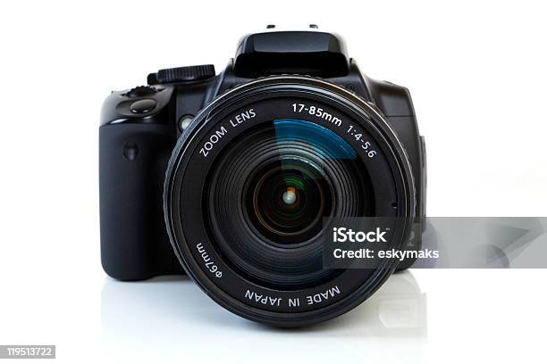 Dslr Camera Front View Stock Photo - Download Image Now - Camera - Photographic Equipment, Cut Out, SLR Camera