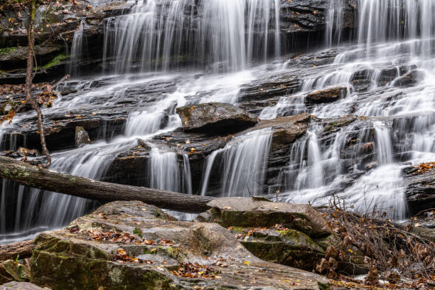 pearsons cai vista cascata - rapid appalachian mountains autumn water - fotografias e filmes do acervo