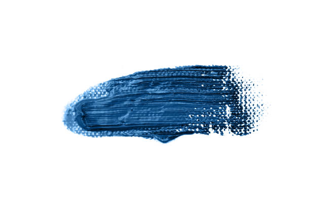 istock Blue stroke of the paint brush on canvas. 1195139418